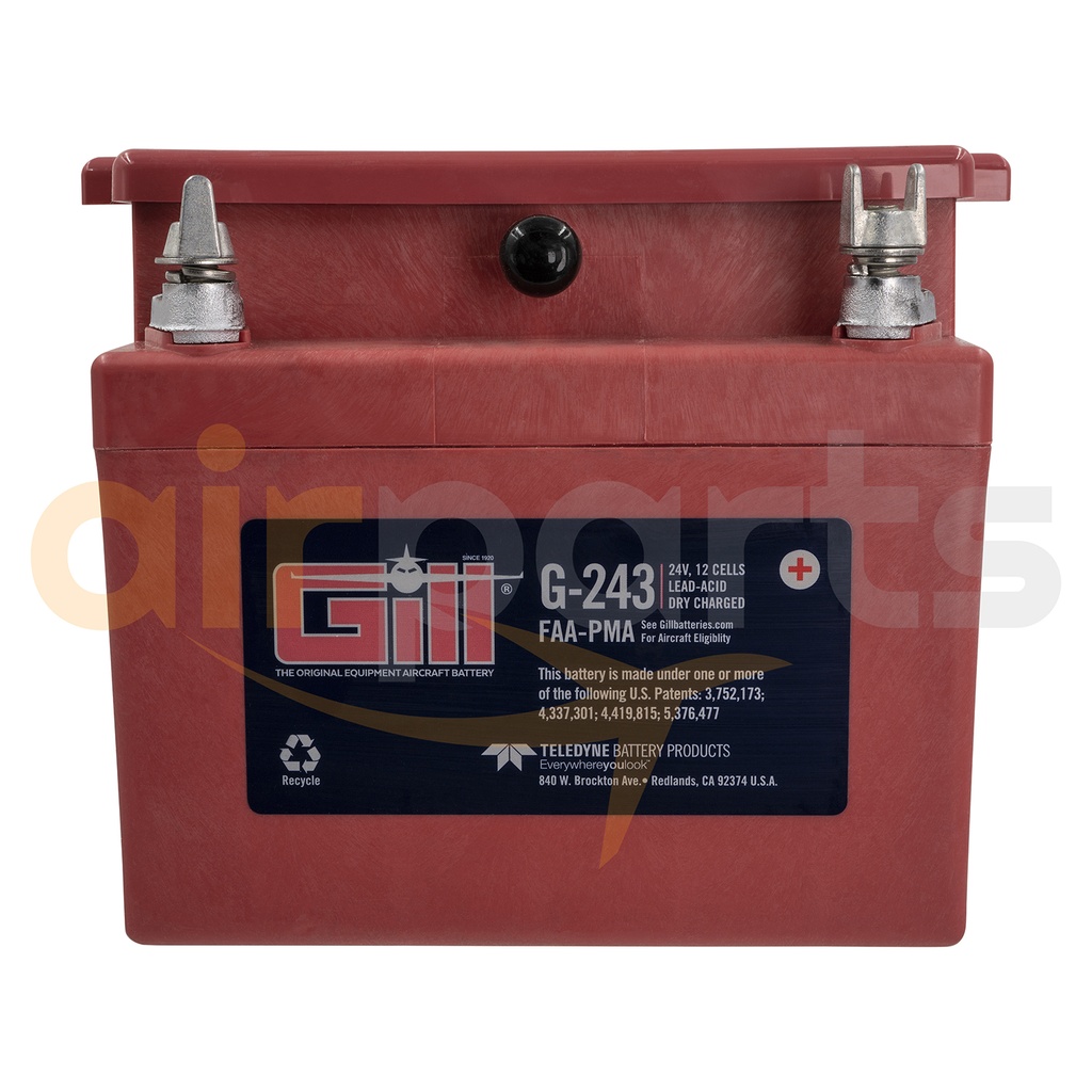 G-243 - Gill Aircraft Battery 24V - Dry - Without Battery Acid