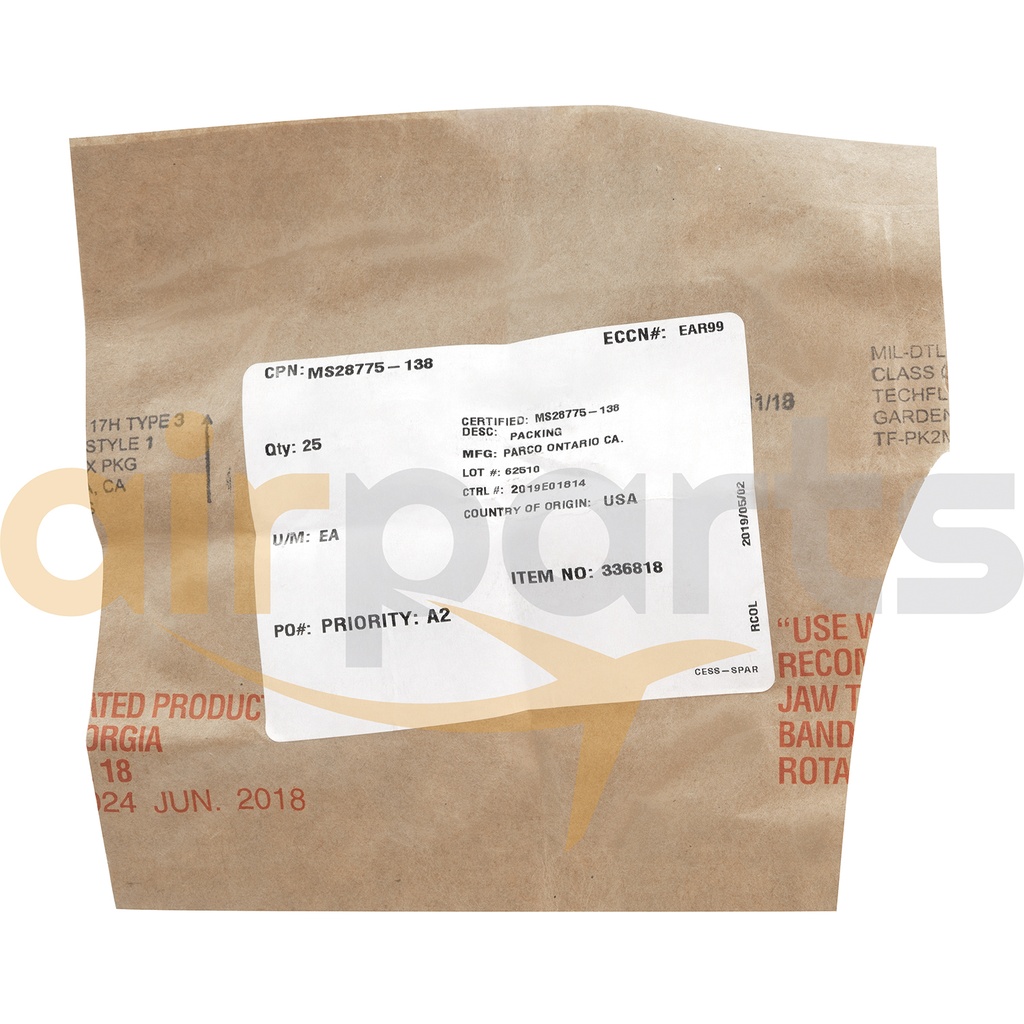 MS28775-138 - Textron Genuine OEM Preformed Packing Seal O-Ring